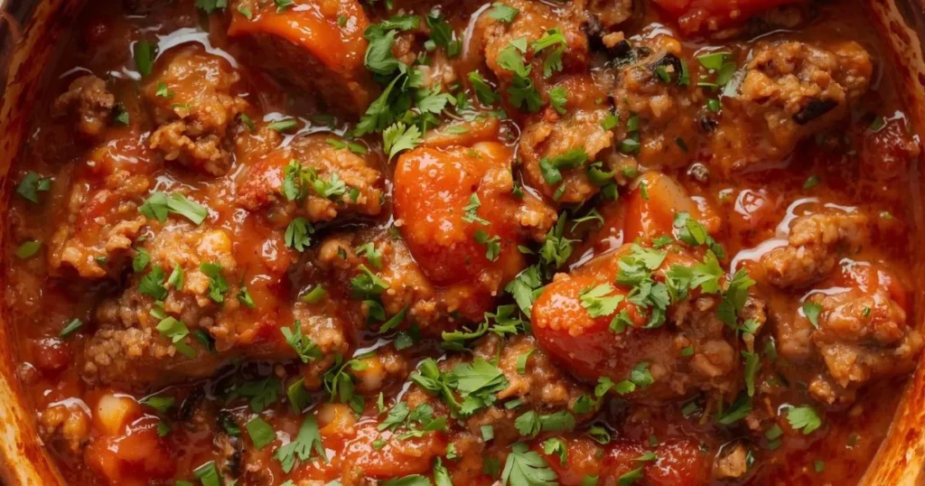 Zesty italian sausage beef sauce