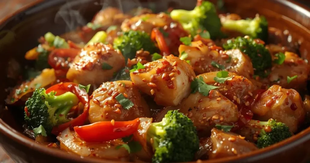 Spicy garlic chicken stir-fry