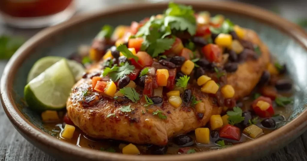 Black bean and corn salsa chicken