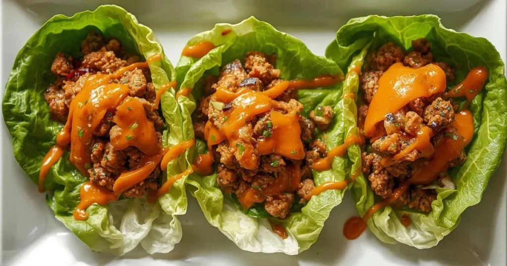 Ground turkey lettuce wraps