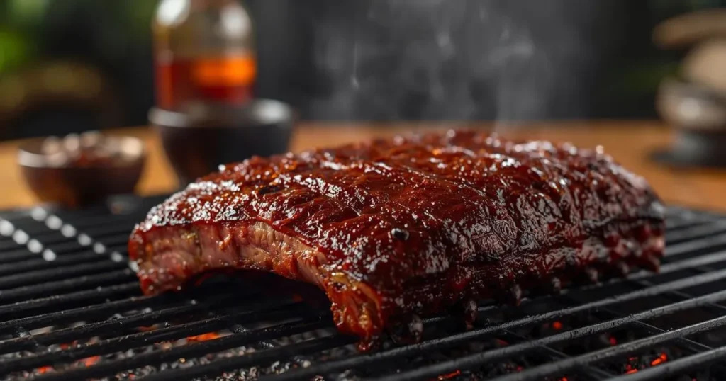 Classic BBQ grilled beef country style ribs