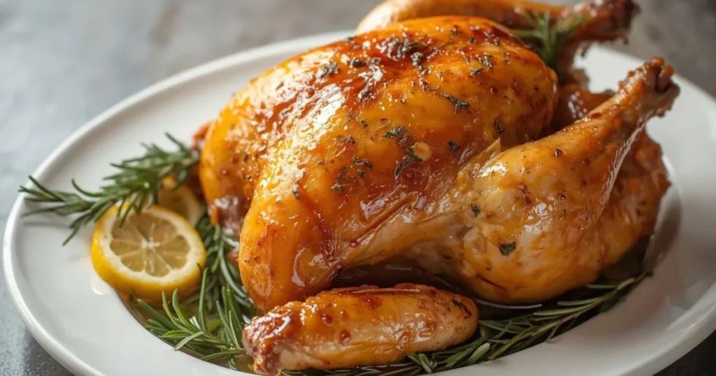 Classic lemon-garlic whole chicken in the slow cooker