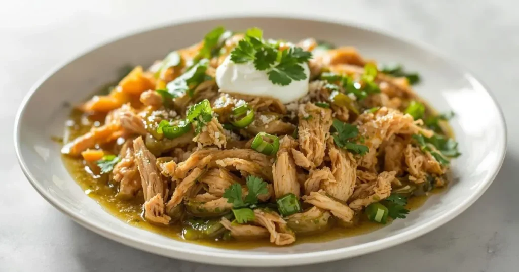 Salsa verde shredded chicken