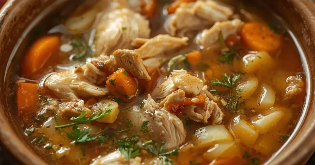 Hearty chicken no-tortilla soup