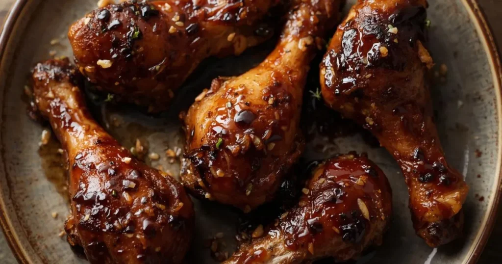Balsamic glazed drumsticks