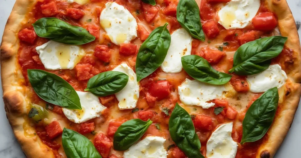 Classic margherita cottage cheese pizza