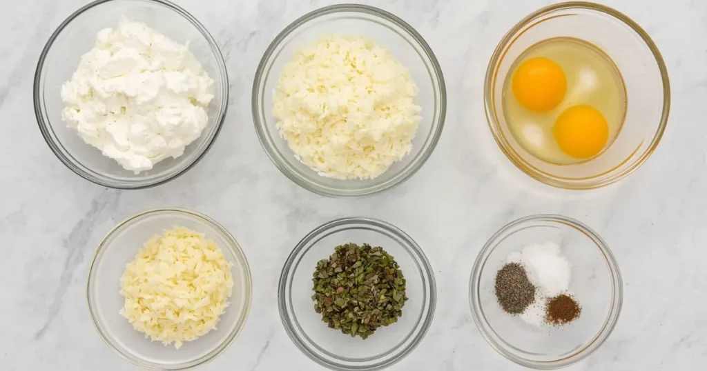 Ingredients for cottage cheese pizza crust